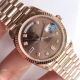 Swiss Replica Rolex DayDate EW Factory 3255 36mm Watch Rose Gold Brown Diamond Face (4)_th.jpg